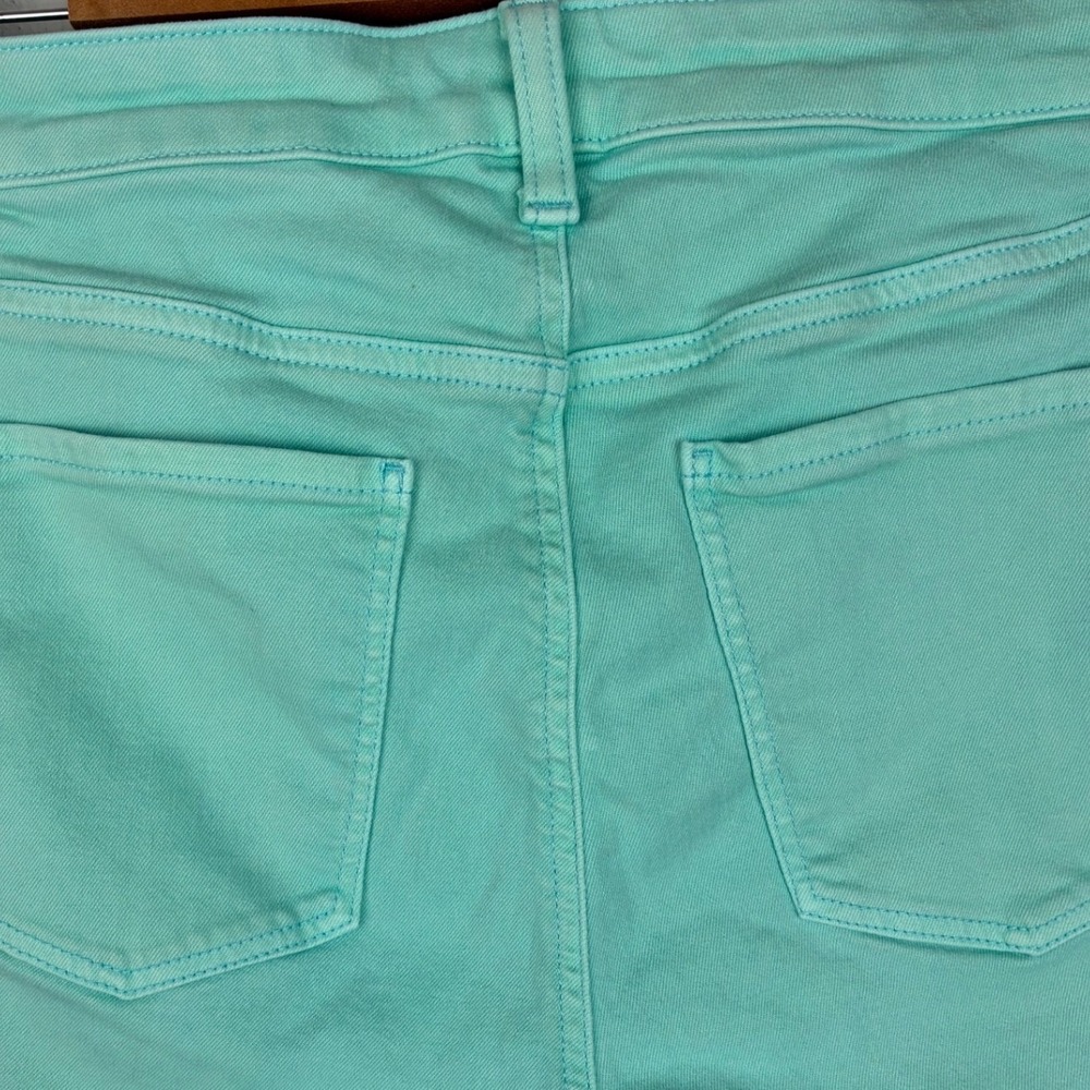 Talbots Straight Leg Crop Jeans Size 8 Aqua Mint Stretch Denim Cropped Pants - Picture 4 of 7